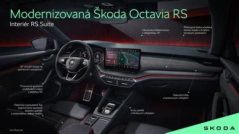 Škoda Octavia saugos sistemų infografika su piktogramomis