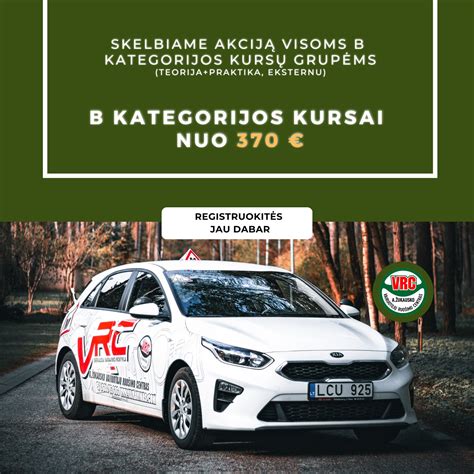 Vairavimo kursų B kategorijai laiko grafikas