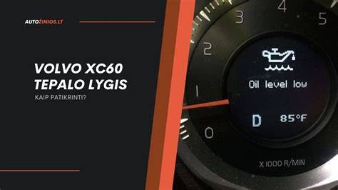 Vaizdas: „Volvo“ prietaisų skydelio ekranas, rodantis tepalo lygį