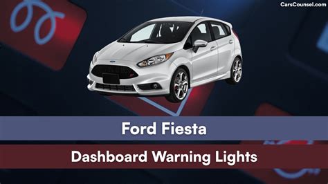 The Ford Fiesta dashboard with warning lights illuminated