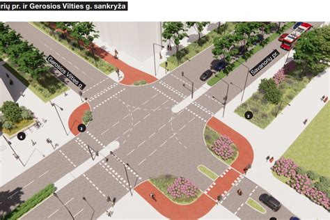 detali schematinė sankryžos ir automobilių pozicijų iliustracija