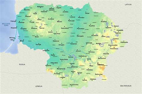 Žemėlapis, rodantis aptarnavimo zonas Lietuvoje