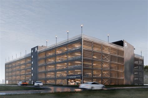 Daugiaaukštės automobilių stovėjimo aikštelės fasadas Santariškėse