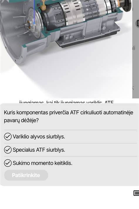 Hidraulinės sistemos alyvos srautų schema automatinėje pavarų dėžėje