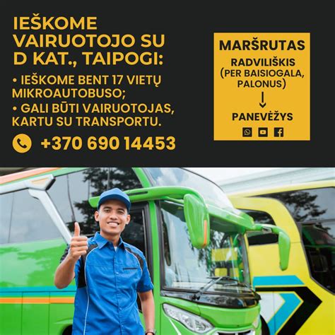 Infografika: vairuotojo reikalavimai mikroautobuso nuomai be vairuotojo