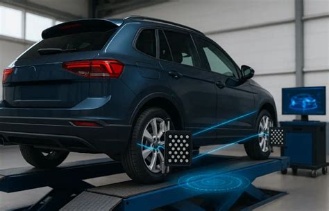 3D skenavimo procesas matuojant automobilio ratų arkas
