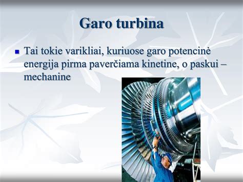 Dujų turbinos komponentų schema