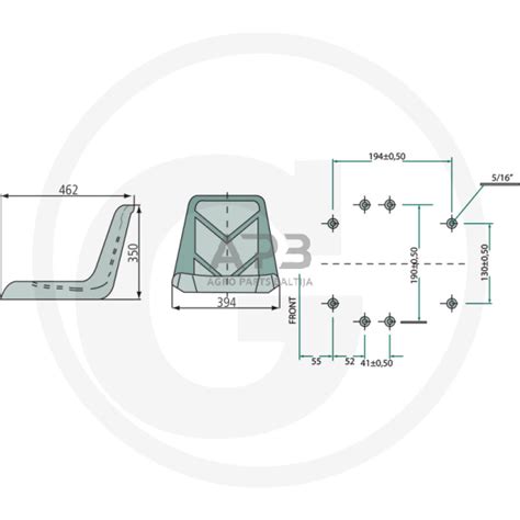 Inforgrafika su pagrindinių sodo traktoriuko dalių iliustracijomis