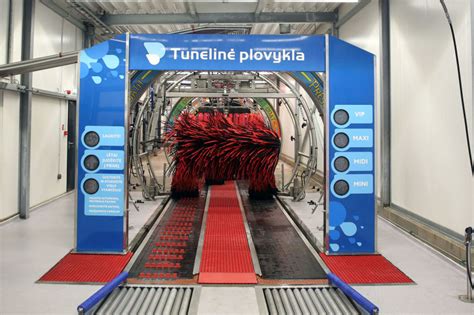 Automatinės tunelinės plovyklos plovimo proceso schema