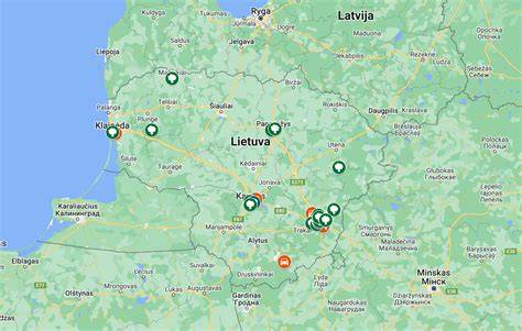 Gelis akumuliatorių rinkos žemėlapis su pagrindiniais žymenimis