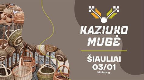 Nuotrauka iš mokyklos Kaziuko mugės su mokiniais ir rankdarbiais