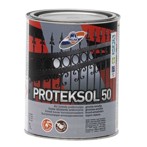 schema: metalinio paviršiaus paruošimo ir PROTEKSOL 50 dažymo sluoksnių struktūra