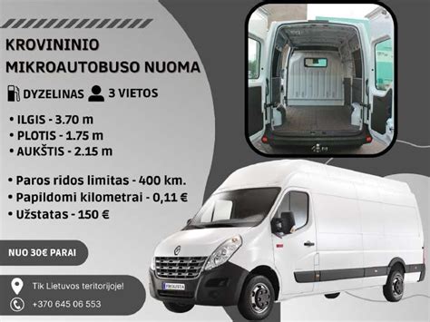 Infografika: Krovininio mikroautobuso nuomos reikalavimai