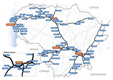 Kartografinė schema: dėmesys kelių ir geležinkelių jungtims
