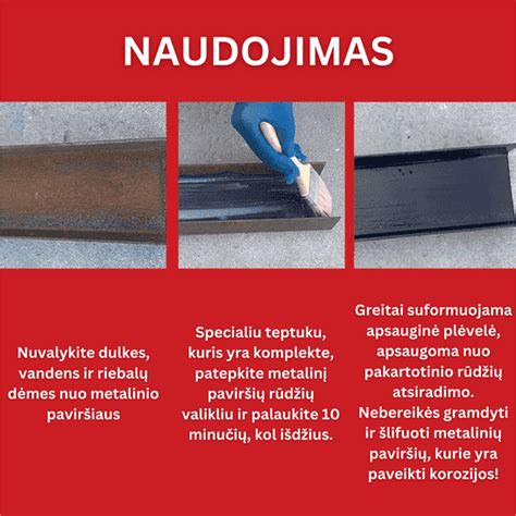 Nušveisto metalo paviršius ir apdorojimas rūdžių surišėju.