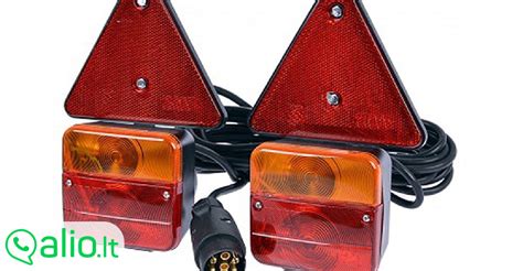 scheminis priekabos galinių žibintų komponentų išdėstymas