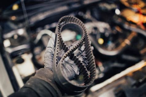 Mechanikas atliekantis paskirstymo diržo keitimą automobilio variklyje