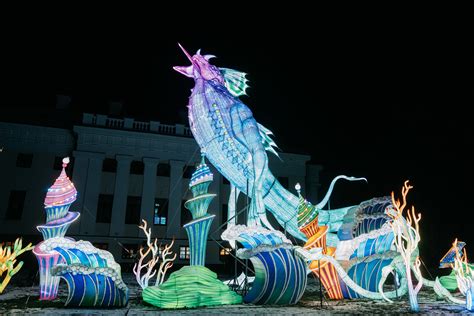 Tematinis Pakruojo dvaro ir šviesos festivalio bendras vaizdas