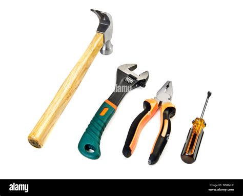 The necessary tools for car repair: screwdriver set, wrench set, pliers, flashlight, protective gloves and glasses.