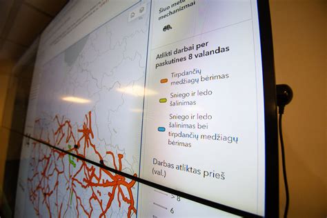 Interaktyvus kelių priežiūros žemėlapio fragmentas