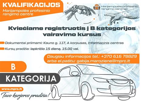 infografika su vairavimo kursų kainų palyginimu pagal kategorijas Mažeikiuose