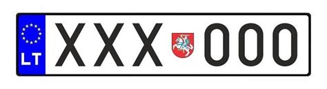 Vizualizacija: Lietuvos automobilio numerio ženklas su įkomponuotu Vyčiu