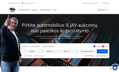 Automobilių pirkimo iš JAV proceso infografika