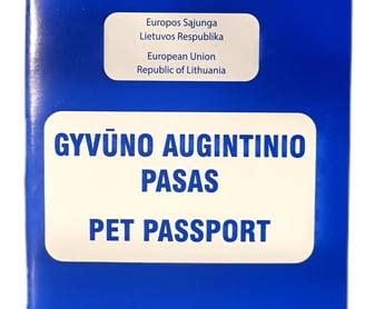 ES gyvūno augintinio paso pavyzdys