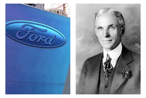 Henry Fordo portretas prie pirmojo automobilio