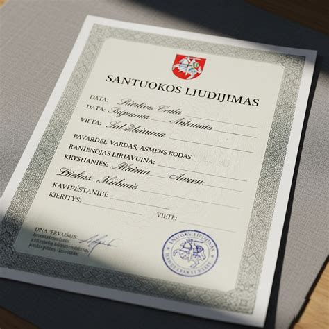 Dokumentai, įrodantys giminystės ryšius (gimimo liudijimas, santuokos liudijimas)