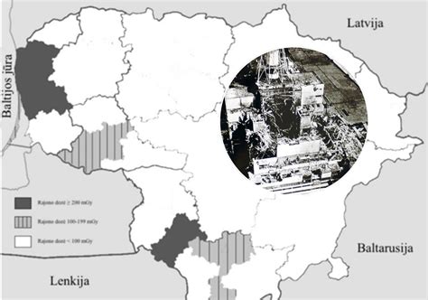 Vizualizacija radioaktyviosios taršos žemėlapio po Černobylio avarijos Europoje