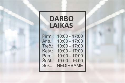scheminis grafikas su darbo dienomis ir valandomis, rodantis pokyčius „Regitros“ darbo laike
