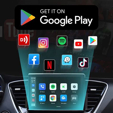 Teminė nuotrauka: Automobilio ekranas su aktyvia Android Auto navigacija