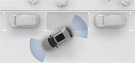 Volvo S80 parkavimo manevras su schematiniu kliūties atstumo rodymu