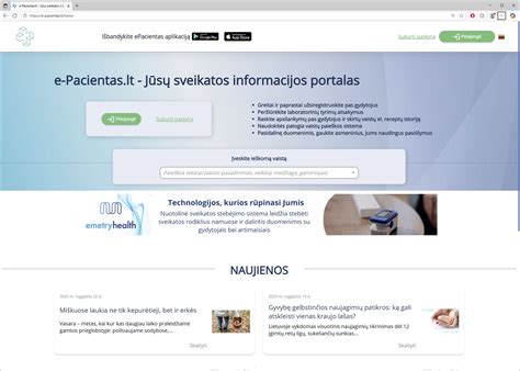 ekranvaizdis: Regitros e-paslaugų portalo prisijungimo puslapis