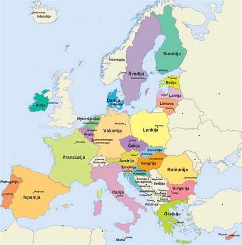 žemėlapis: Europos šalys su viešai prieinamomis transporto priemonių duomenų bazėmis