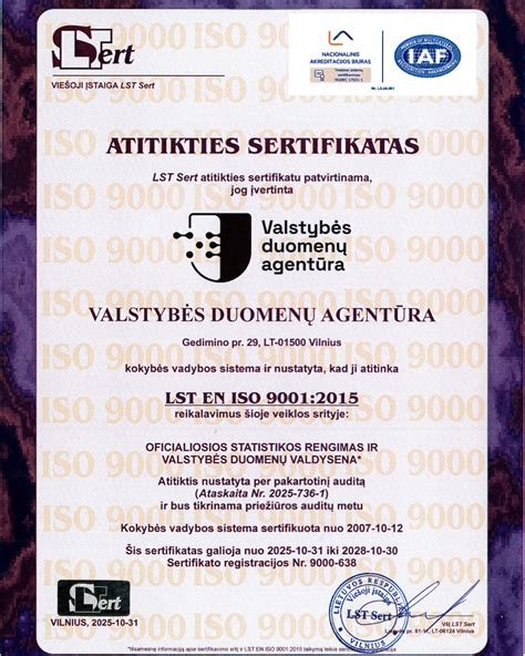 Inforgrafika: VDA kokybės sertifikato reikšmė