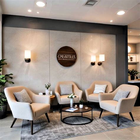 The cozy and modern waiting area of a Volvo service center, with comfortable seating, a coffee station, and access to magazines and Wi-Fi.