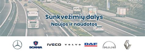 Teminė nuotrauka: sunkvežimis ir įvairios sunkvežimių dalys