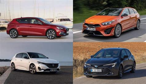 Nuotrauka: įvairių modelių Regitros egzaminų automobiliai (Kia Ceed, Peugeot 308, Toyota Corolla)