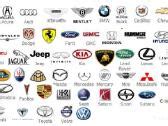 Infografika su automobilių markių logotipais