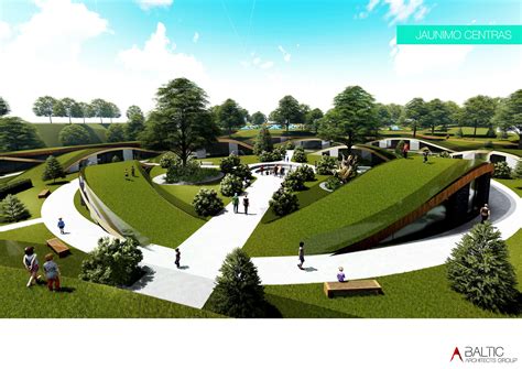 Tematinė nuotrauka: Šiuolaikinis kraštovaizdžio architektūros projektas mieste