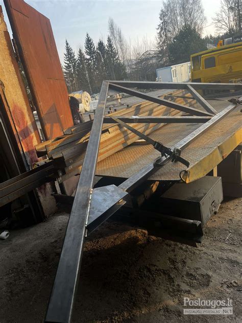 Įrankių rinkinys priekabos gamybai ir metalo konstrukcijų suvirinimo pavyzdys
