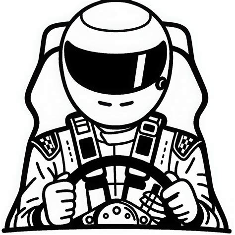 „The Stig“ automobilių trasoje, dėvintis baltą kostiumą