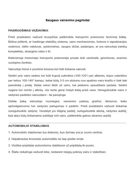 Infografika apie saugaus vairavimo principus