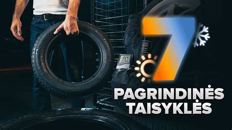 Pavyzdys, kaip teisingai saugoti padangas