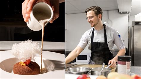 Šefas ruošiantis patiekalą „Michelin“ lygio restorane