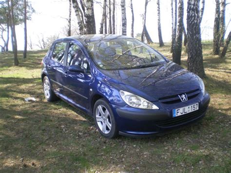 Teminė Peugeot 307 nuotrauka, rodanti automobilio profilį su matomais galiniais langais