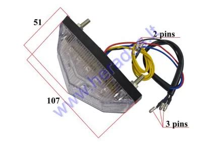 Motociklo galinis žibintas su LED numerio apšvietimu