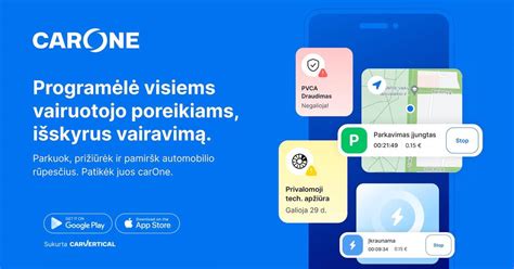 Programėlių „Waze“, „carOne“, „Pilu.lt“, „Unipark“, „Spotify“ piktogramos